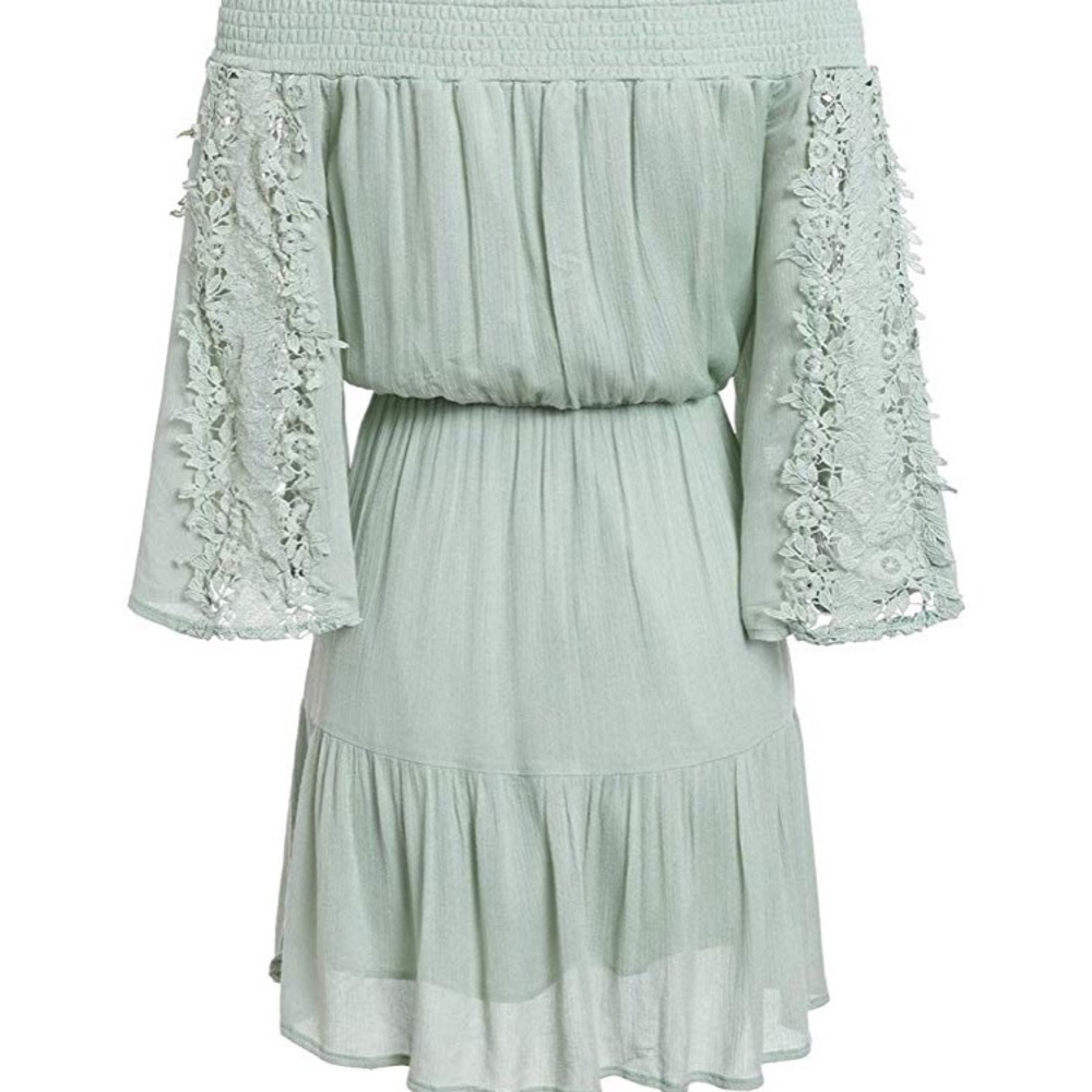 off the shoulder mini summer dress - Picture 4 of 6